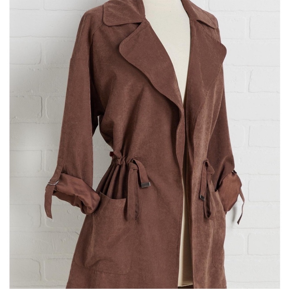 VERSONA olive green faux suede collared
canvas jacket size s - Picture 6 of 8